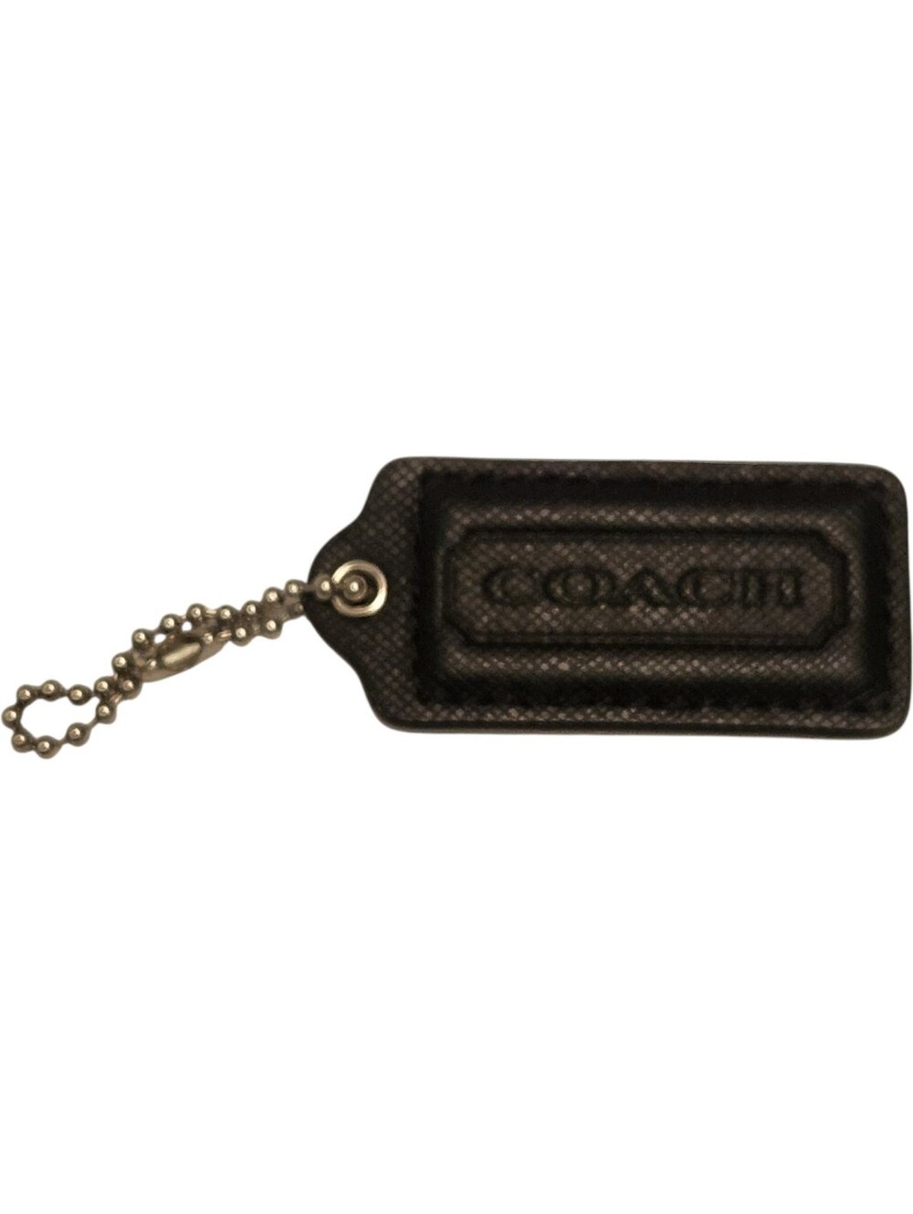 Coach Black Leather Hang Tag Bag Charm Replacement Purse Accessory